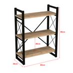 [en.casa] Boekenkast Skørping 90x65x30 cm houtkleurig en zwa, Huis en Inrichting, Kasten | Boekenkasten, Verzenden, Nieuw
