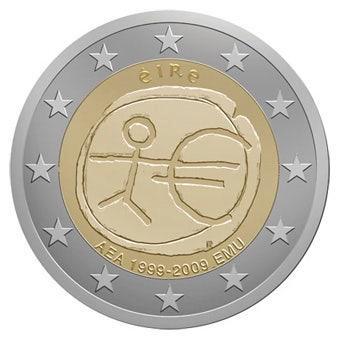 Ierland 2 Euro 10 Jaar EMU 2009, Postzegels en Munten, Munten | Europa | Euromunten, Verzenden
