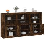 vidaXL Dressoir met LED-verlichting 181,5x37x100 cm gerookt, Minder dan 50 cm, Verzenden, 75 cm of meer, Nieuw