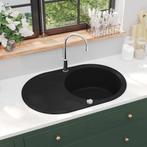 Ovale Zwarte Gootsteen - Tweedekansje Graniet! 35% eraf, Doe-het-zelf en Verbouw, Sanitair, Ophalen of Verzenden, Nieuw, Steen