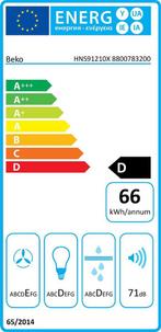 Beko HNS91210X - Onderbouw Afzuigkap, Verzenden, Zo goed als nieuw