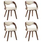 4 Creme Kunstleren Eetkamerstoelen | OP = OP | Outlet, Huis en Inrichting, Bruin, Nieuw, Ophalen of Verzenden, Vier