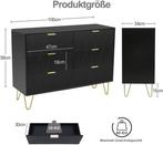 Commode - Dressoir - Ladekast - 100x34x73 cm - Zwart - UEV, Verzenden, Zo goed als nieuw