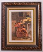 Fiorelli Parijs, Gouache, ”Kardinaal zittend bij de haard” -, Antiek en Kunst