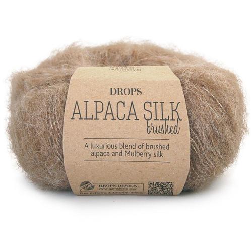 DROPS Brushed Alpaca Silk Uni Colour - 05 beige - Wol Gare, Hobby en Vrije tijd, Breien en Haken, Ophalen of Verzenden
