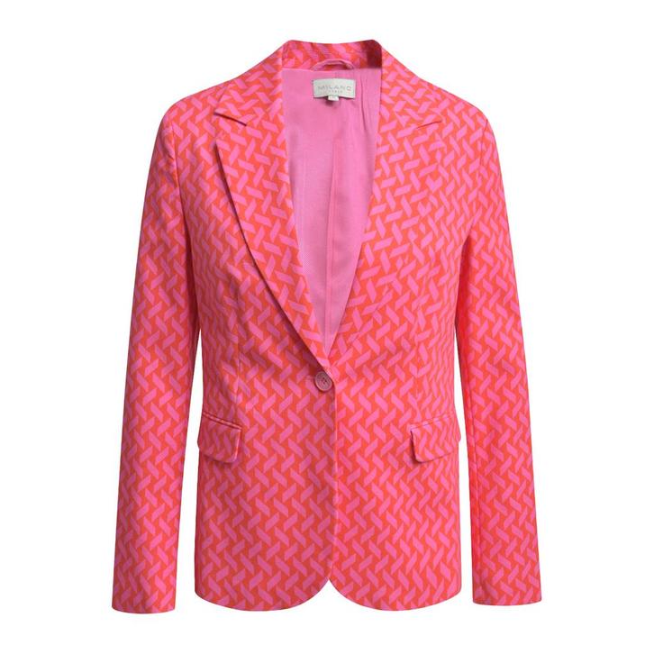 Milano Italy • rood roze blazer poppy print • 36, Kleding | Dames, Truien en Vesten, Roze, Nieuw, Maat 36 (S), Verzenden