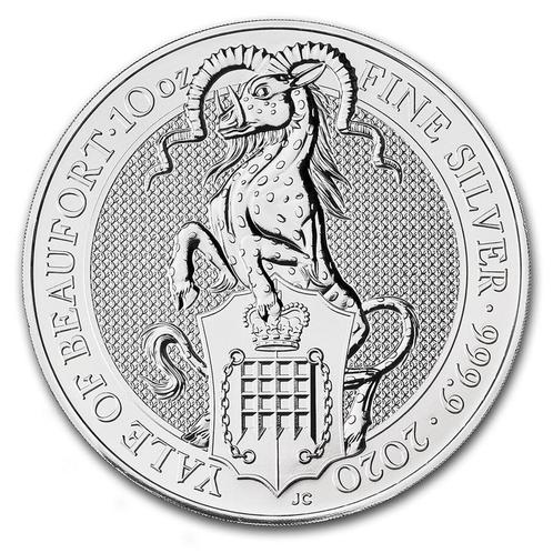 Queens Beast The Yale of Beaufort 10 oz 2020, Postzegels en Munten, Munten | Europa | Niet-Euromunten, Losse munt, Zilver, Verzenden