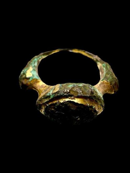 Oud-Romeins Brons Ring - Vergulde bronzen ring (Zonder, Sieraden, Tassen en Uiterlijk, Antieke sieraden