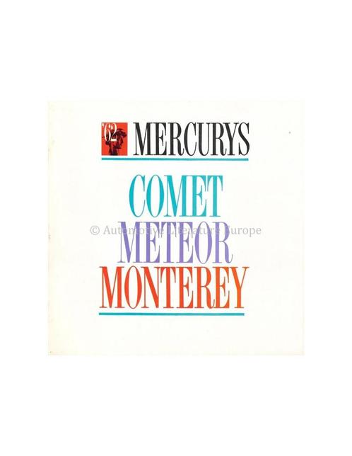 1962 MERCURY PROGRAMMA BROCHURE ENGELS, Boeken, Auto's | Folders en Tijdschriften
