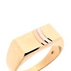 Gouden zegelring met tricolor strepen | Heren (vintage), Sieraden, Tassen en Uiterlijk, Ringen, Gebruikt, Overige kleuren, 19 tot 20