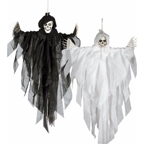 Horror hangdecoratie spook/geest pop wit 75 cm - Halloween.., Hobby en Vrije tijd, Feestartikelen, Verzenden