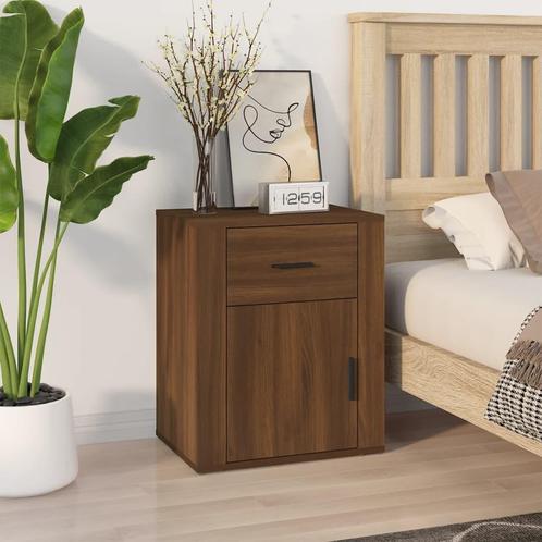 vidaXL Nachtkastje 50x36x60 cm bewerkt hout bruin eikenkleur, Huis en Inrichting, Slaapkamer | Nachtkastjes, Nieuw, Minder dan 45 cm