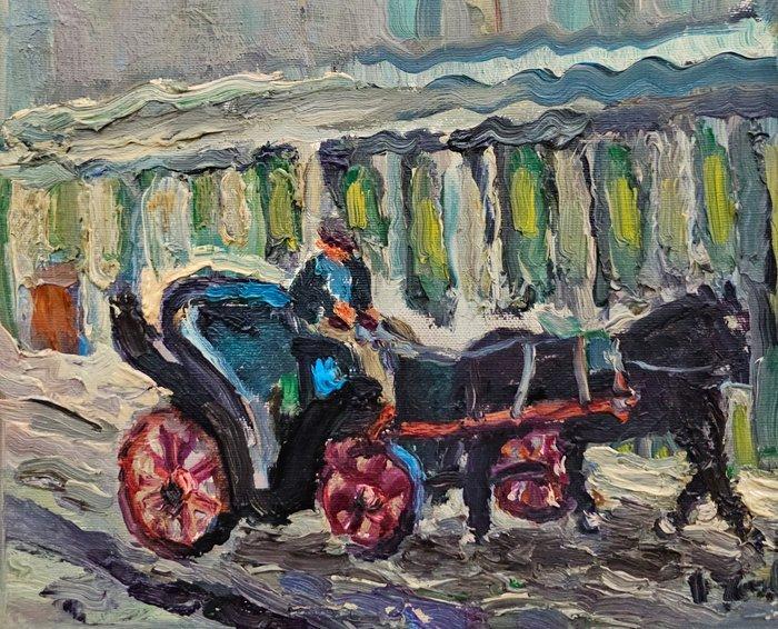 Postimpressionist school (XX) - NO RESERVE - Carriage, Antiek en Kunst, Kunst | Schilderijen | Klassiek