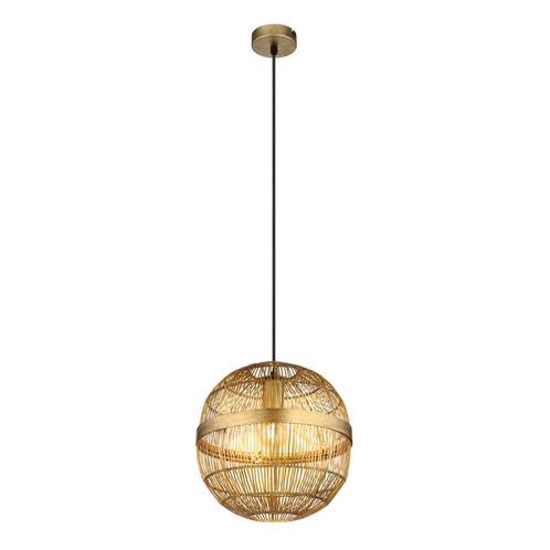 Hanglamp HERMI II 30.0 cm 1-lichts Messing, Huis en Inrichting, Lampen | Hanglampen, 75 cm of meer, Nieuw, Metaal, Ophalen of Verzenden