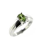 9 karaat solitairring met peridoot, 18 tot 19, Gebruikt, Overige kleuren, Ophalen of Verzenden