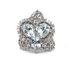Ring - 18 karaat Witgoud - 5.20ct. tw. Aquamarijn - Diamant, Sieraden, Tassen en Uiterlijk, Ringen, Nieuw