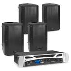 Vonyx set met 4x VSA10P passieve speakers en versterker - Bl, Audio, Tv en Foto, Luidsprekers, Nieuw, Verzenden