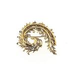 Vintage gouden abstracte broche (parel, levendig), Sieraden, Tassen en Uiterlijk, Broches, Goud, Gebruikt, Ophalen of Verzenden