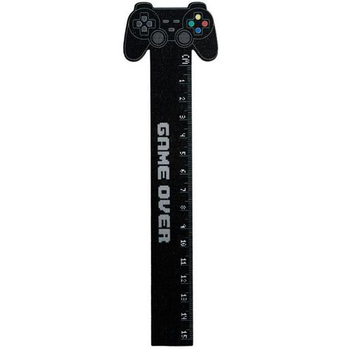 Liniaal Hout - Game Over Gamecontroller - Zwart - Centimeter, Diversen, Schrijfwaren, Nieuw, Ophalen of Verzenden