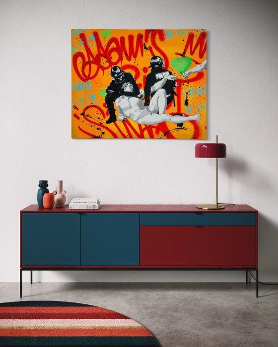 Sinao - Adams Riot [100% handmade], Antiek en Kunst, Kunst | Schilderijen | Modern