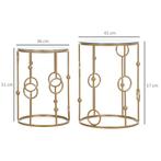 TRUUSK Set Salontafel en Bijzettafel - Glazen Blad - Band- e, Huis en Inrichting, Verzenden, Nieuw