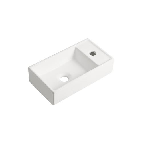 Fontein Ora 41x22x10cm mat wit inclusief afvoerplug rechts, Doe-het-zelf en Verbouw, Sanitair, Verzenden