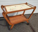 Serveerwagen - Hout, Keramiek - Vintage Trolley