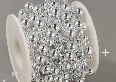 Parelketting rol 15 meter ZILVER 3+8 mm Parelketting, Huis en Inrichting, Woonaccessoires | Kunstplanten en Kunstbloemen, Nieuw