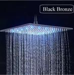 Mat Zwarte LED Regendouchekop 40,64 cm Vierkant, Doe-het-zelf en Verbouw, Sanitair, Verzenden, Nieuw