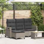 vidaXL Verstelbare tuinbank met kussens L-vormig poly rattan, Verzenden, Nieuw, Rotan