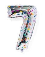 HEMA Folieballon cijfer 7 confetti XL, Verzenden, Nieuw