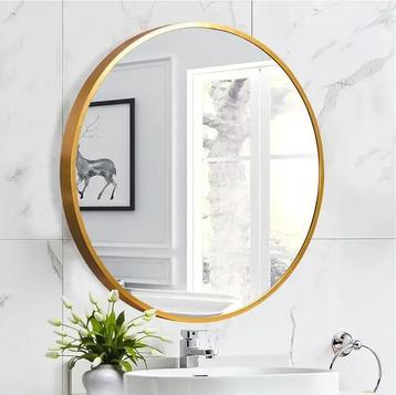 IvoQ Stijlvolle Gouden Wandspiegel 60 cm – Perfect voor Elke beschikbaar voor biedingen