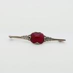 Zilver - Broche - Carneool, Antiek en Kunst