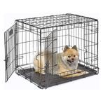 IvoQ Hondenbench M - Zwart - 75.5x47x54.5cm - Dubbele Deur, Dieren en Toebehoren, Hondenbenches, Verzenden, Nieuw
