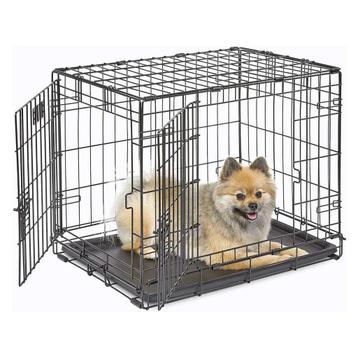 IvoQ Hondenbench M - Zwart - 75.5x47x54.5cm - Dubbele Deur beschikbaar voor biedingen