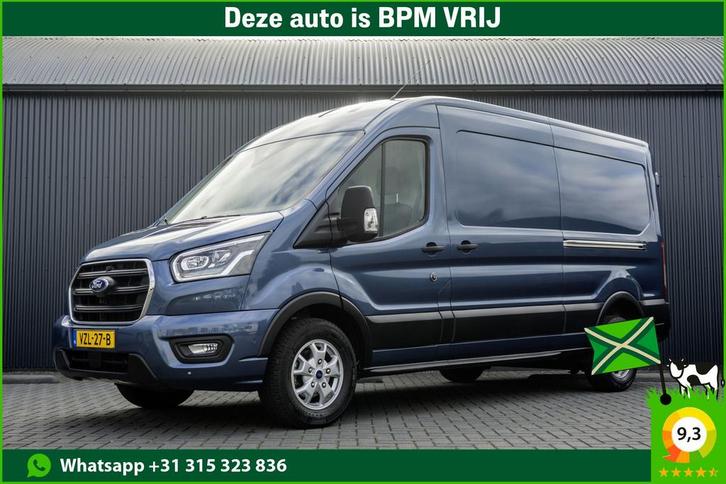 Ford Transit 350 TDCI | L3H2 | Limited | LED | Camera | 12, Auto's, Bestelauto's, Lease, Automaat, Blauw, Ford, Grijs, Stof, Diesel