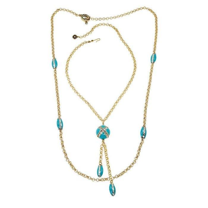 Heidi Daus - Swarovski-kristallen, emaille turkoois -, Antiek en Kunst, Curiosa en Brocante