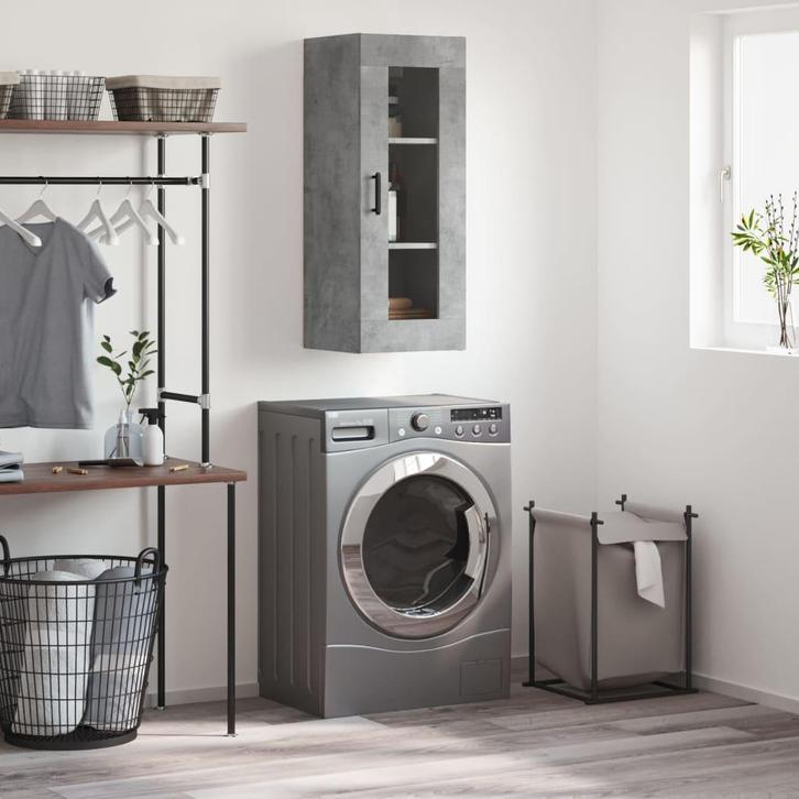 vidaXL Wandkast 34,5x34x90 cm betongrijs, Huis en Inrichting, Kasten | Buffetkasten, 25 tot 50 cm, Nieuw, Overige houtsoorten