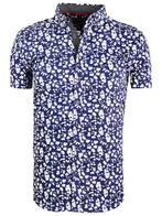 Carisma Overhemd Korte Mouw Met Bloemenprint Blauw 9113, Nieuw, Blauw, Verzenden
