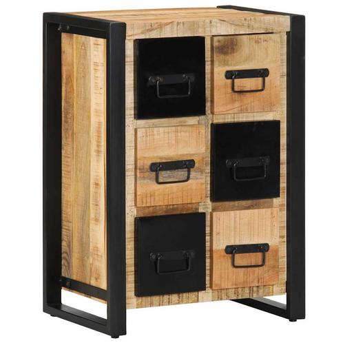vidaXL Dressoir 50x35x70 cm massief ruw mangohout, Huis en Inrichting, Kasten | Dressoirs, Nieuw, Overige houtsoorten, Verzenden
