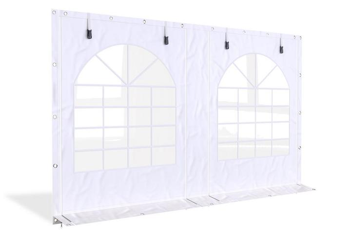 Partytent zijwand PVC met ramen en ritsen | 4 meter | 220cm, Doe-het-zelf en Verbouw, Zeil en Folie, Zeil, Nieuw, Ophalen of Verzenden