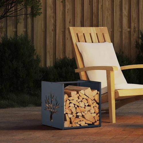 vidaXL Brandhoutrek 40x40x40 cm koudgewalst staal, Huis en Inrichting, Haarden, Nieuw, Verzenden