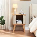 Bijzettafel Tysvær bamboe 59x45x45 cm naturel en crèmewit [e, Huis en Inrichting, Tafels | Bijzettafels, Verzenden, Nieuw