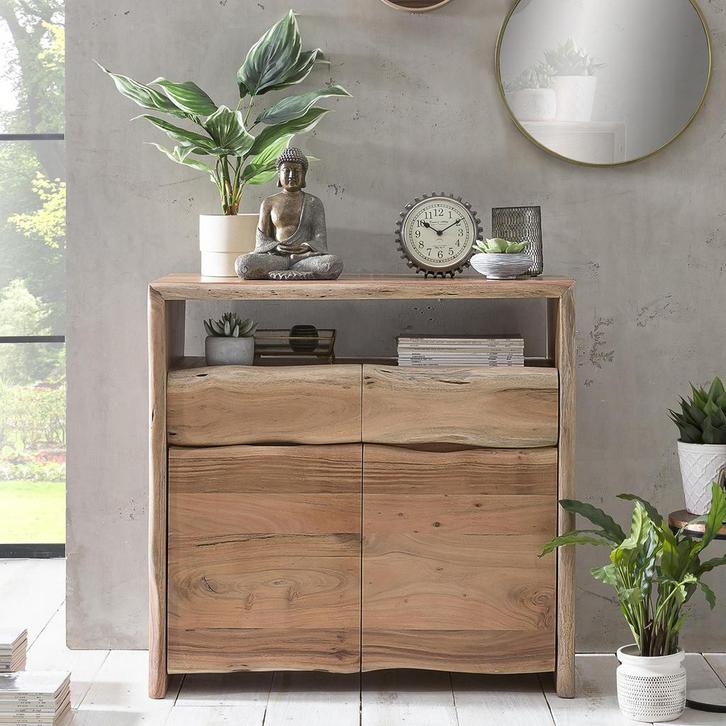 *WOONWINKEL* Boomstam Kastje Acacia, Huis en Inrichting, Kasten | Dressoirs, Nieuw, Verzenden