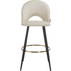 Barkruk Sachel met rugleuning, fluweellook - crème/zwart, Se, Huis en Inrichting, Barkrukken, Verzenden, Nieuw