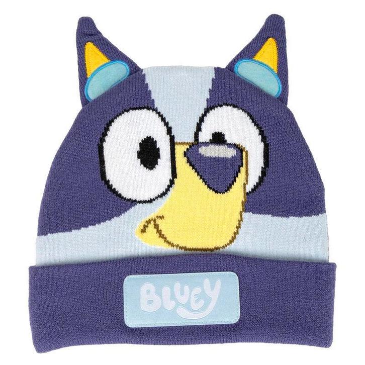 Bluey - Gebreide Warme Muts met Oortjes - Blauw - Uniseks, Kinderen en Baby's, Kinderkleding | Mutsen, Sjaals en Handschoenen