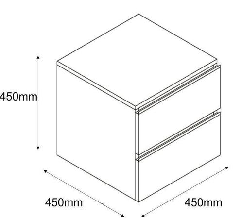 Ladekast 450X450 Houtnerf Zwart Gelakt, Huis en Inrichting, Badkamer | Badkamermeubels, Ophalen of Verzenden