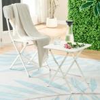 Tuintafel Vegårshei opvouwbaar 45x40x40 cm wit [en.casa], Tuin en Terras, Verzenden, Nieuw