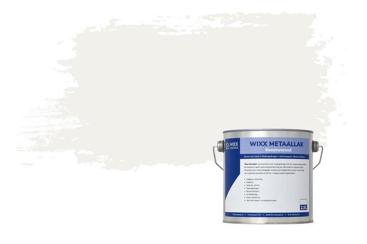 Wixx Aqua Metaallak Roestwerend RAL 9016 | Verkeerswit 10L, Doe-het-zelf en Verbouw, Verf, Beits en Lak, Lak, Wit, Nieuw, 5 tot 10 liter