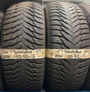 2x195-55-16 Goodyear winter 7.5mm €35 per band 195 55 16 beschikbaar voor biedingen